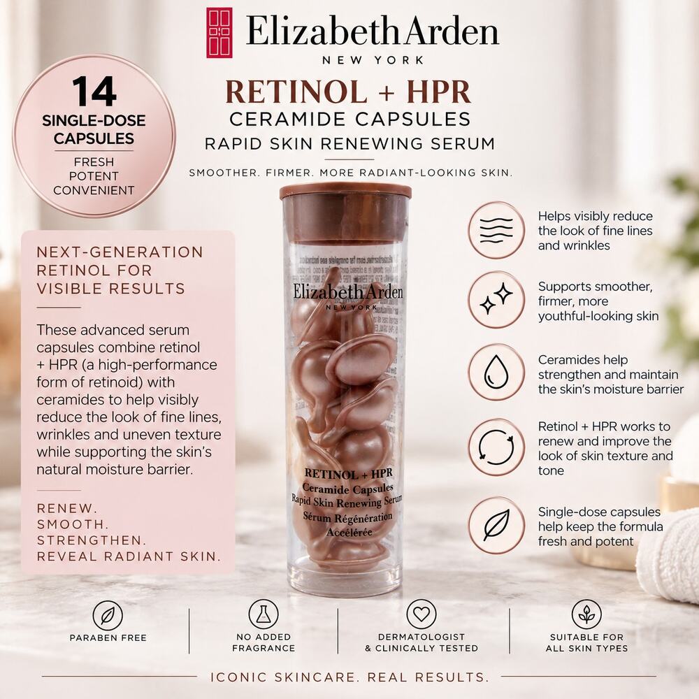 Elizabeth Arden Retinol + HPR Ceramide Capsules Rapid Skin Renewing Serum